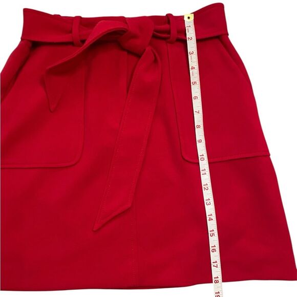 LOFT Red A-Line Mini Skirt with Tie Waist - Picture 5 of 9